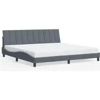 vidaXL Bedframe zonder matras "Hanko", donkergrijs, 200x200 cm, fluweel