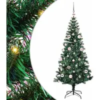 vidaXL Kunststof Voorverlichte Kerstboom Groen 150 cm PVC en Metalen