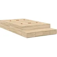 vidaXL Opbergbedframe met lade Sonoma Eik 120 cm Bewerkt hout