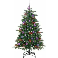 vidaXL Kunstkerstboom Groen 150 cm PVC en Metaal en Plastic
