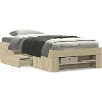 vidaXL Bedframe zonder matras hout sonoma eikenkleurig 90x200 cm