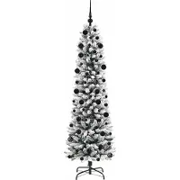 vidaXL Kunstkerstboom Wit 210 cm PVC en Metaal en Plastic
