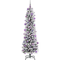 vidaXL Kunstkerstboom Wit 210 cm PVC en Metaal en Plastic