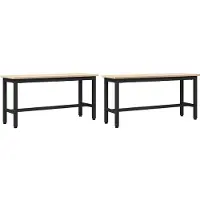 vidaXL Eetbanken 100 x 32,5 x 49 cm 2 st Massief grenenhout Naturel