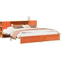 vidaXL Bedframe met Opslag Hoofdbord met plank Wasbruin 200 x 200 cm