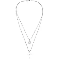 KUZZOI - Halsketting - Ketting Mannen Mariabeeld Kruis Hanger Koordketting 925 Sterling Zilver Festival 55 cm - Heren