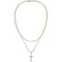 KUZZOI - Halsketting - Heren Hanger Laagje Kruis kOord in 925 Sterling Zilver - Heren