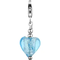 Nenalina - Bedel - Bedeltje Muranoglas Harthanger in 925 Sterling Zilver voor alle gangbare Charmhouders 712024-002 - Dames