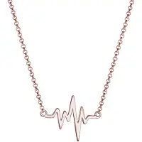 Elli Ketting Hartlag Love Trend 925 Zilver Roos Verguld