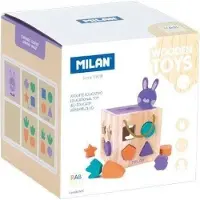 Milan Rabbit Cube With Pieces To Fit Wooden Educational Toy Transparant Kinderen