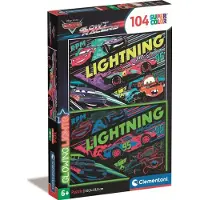 Clementoni legpuzzel super color glowing lights - cars, 104st.