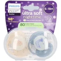 Philips Ultra Soft Nighttime - 6 tot 18 maanden - Glow-in-the-dark fopspeen - SCF094/03