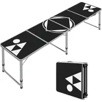 Outsunny -Bierpong Tisch-Aluminium, MDF-Schwarz