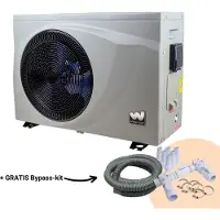 W'eau full Inverter Zwembad Warmtepomp - Zwembad Verwarming - Pool Heater - Energiezuinig - Warmtepomp - Elektrisch - 5,5kW - Staal - Grijs - Incl. Bypass