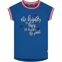 Quapi T-shirt Alexis met printopdruk blauw/roze/wit Blauw/roze/wit 146