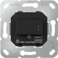 Gira basiselement USB-A + USB-C 3500mA zwart (236300)