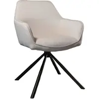Lizzely Garden & Living Eetkamerstoel draaibaar beige stof Dakota eetstoel draaibare stoel zetel