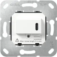Gira basiselement 1 USB-A poort 0 USB-C poorten 3500mA wit (236200)