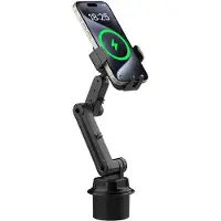 Wiwu Telefoonhouder Auto Bekerhouder - 360° Draaibaar - Verstelbare Lange Arm - Universeel voor 4-7 inch Smartphones - Zwart