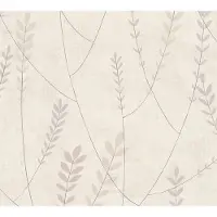 A.S. Création TAKJES EN BLADEREN BEHANG | Grafisch - Grijs Crème Beige - Nordic Feeling