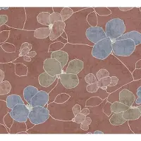 A.S. Création BLOEMEN BEHANG | Abstract - Bruin Rood Blauw Groen - Nordic Feeling
