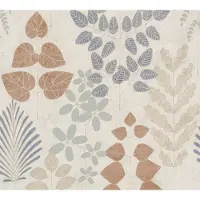 A.S. Création PLANTEN & BLADEREN BEHANG | Retro - Beige Bruin Grijs - Nordic Feeling