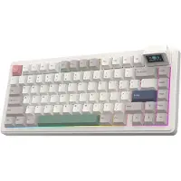 EPOMAKER RT82 Draadloos Mechanisch Gaming Toetsenbord - 75% Layout - Met Afneembaar LCD Scherm (Mini TV) - Gasket Mount - Hot-Swappable - US QWERTY - Retro White