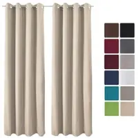Beautissu Set van 2 Isolerende Gordijnen met Ringen Amelie TO - Thermische Gordijnen Kant en Klaar Verduisterend 140x245cm Creme - Koude Bescherming & Warmte Isolerend