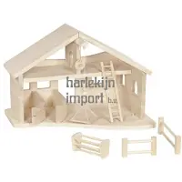 Holztiger Boerderij - Schuur Met Touwlier - 56,5X38X38,5Cm - Hout - Handgemaakt