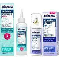 Prioderm Hoofdluisbescherming Bundel - Inclusief Anti-Luis Shampoo en Protect Spray - Effectieve Behandeling en Bescherming tegen Hoofdluizen - Geschikt voor Kinderen en Volwassenen