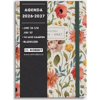 De Hobbit Hobbit - Soft Pocket Agenda 2026-2027 - Agenda A6 (14 x 10,5 cm) - A6 agenda met zachte kaft - 1 week op 2 pagina's - Bloemen vintage