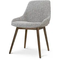 Nolon Nio-Isa Eetkamerstoel grijs blend - walnoot houten onderstel - tijdloos - japandi - stoffen zitting