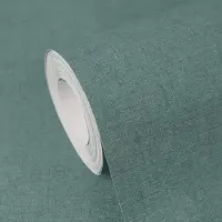 A.S. Création LICHT GLANZEND GEMÊLEERD BEHANG | Textiellook - Groen Petrol Metallic - Cuba II