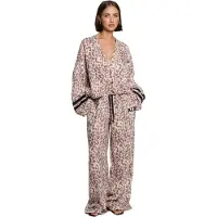 Alix The Label Dames Broeken Ladies Woven Sporty Animal Pants - Beige - Maat S