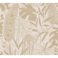 A.S. Création MONSTERA EN PALMBLAD BEHANG | Subtiel glanzend - Beige Crème - Cuba II