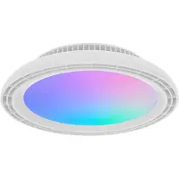 BES LED Plafondventilator met Lamp - Brinton Flair - Aanpasbare Lichtkleur 3000K-4000K-6500K + RGB - Afstandsbediening - Dimbaar - Wit