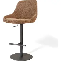 Nolon Niva-Isa Draaibare Tulp Barkruk Bruin Blend - Verstelbaar - Mat Zwart Onderstel - Japandi - Comfortabel