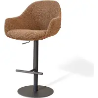 Nolon Niva-Mae Draaibare Tulp Barkruk Bruin Blend - Verstelbaar - Mat Zwart Onderstel - Barstoel - Comfortabel