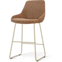 Nolon Nino-Isa Barkruk Bruin Blend - Beige Onderstel - 65 Cm - Japandi - Barstoel - Stoffen - Kookeiland