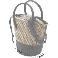 Coccinelle Leren Handtas Schoudertas Myrtha Bicolor Straw Handbag Multi Noir / Noir Zwart