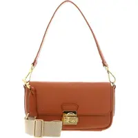 Coccinelle Leren schoudertas handtas C-Me Handbag Grained Leather Crab Lichtbruin