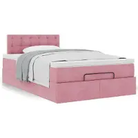 vidaXL Ottoman bed met matras 120x200cm fluweel roze