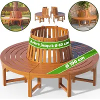 Casaria Boombank eucalyptushout FSC-gecertificeerd Ø190cm