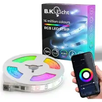 B.K.Licht Led-strip Wifi RGBIC USB LED-strip, 5 m, met app-besturing Lichtstrip, met muzieksensor, slim LED band, zelfklevend (1 stuk)