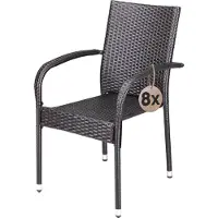Casaria Polyrotan Tuinstoel Comfort 8 stuks Bruin