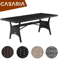 Casaria Polyrotan Tuintafel Takeo Grijs 190x90x75cm WPC