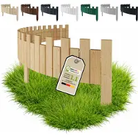 Pemicont Borderrand Gazonrand Perkrand 200 cm x 30 cm Natuurlijk Bloembedrand hout geïmpregneerd Palissade Rolboord
