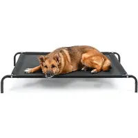 Lionto verhoogd hondenbed belastbaar tot 55 kg, 114x76 cm zwart