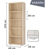 Casaria Boekenkast Vela Eikenhout 5 Planken