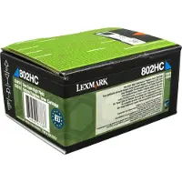 Lexmark 80C2HC0 (802HC) Toner Cyaan Hoge capaciteit